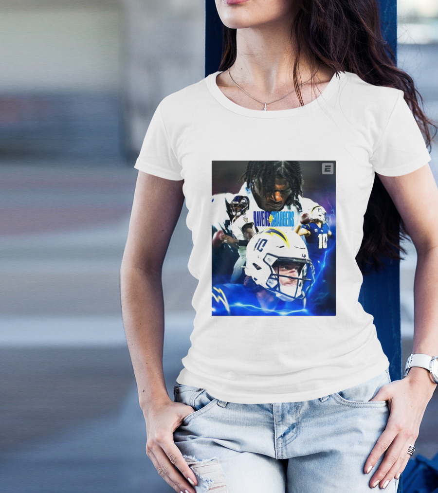 Baltimore Ravens Vs Los Angeles Chargers Lamar Vs Justin NFL Football Nov 26 T-Shirt