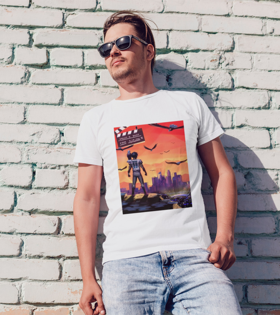 NFL Philadelphia Eagles Vs Los Angeles Rams 11 24 2024 Cinema Eagles Vs Rams Time 7:30PM T-Shirt