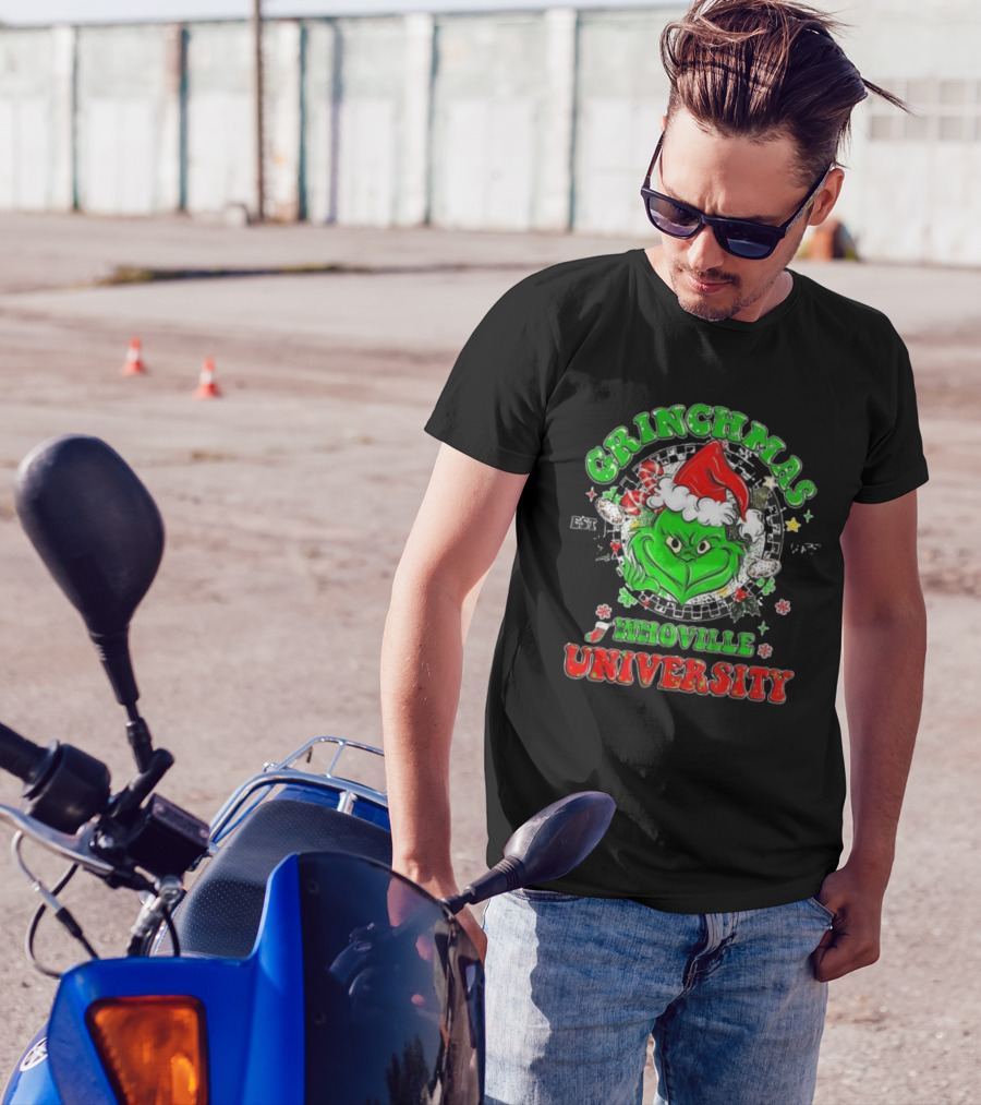 Grinchmas Whoville University Est 1957 Merry Christmas Grinch T-Shirt