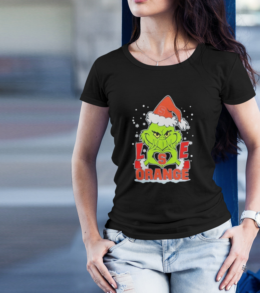 Grinch Love Syracuse Orange Football Christmas T-Shirt
