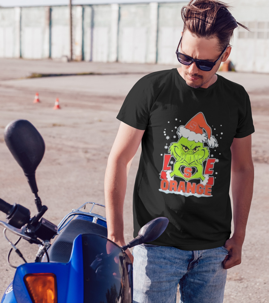 Grinch Love Syracuse Orange Football Christmas T-Shirt