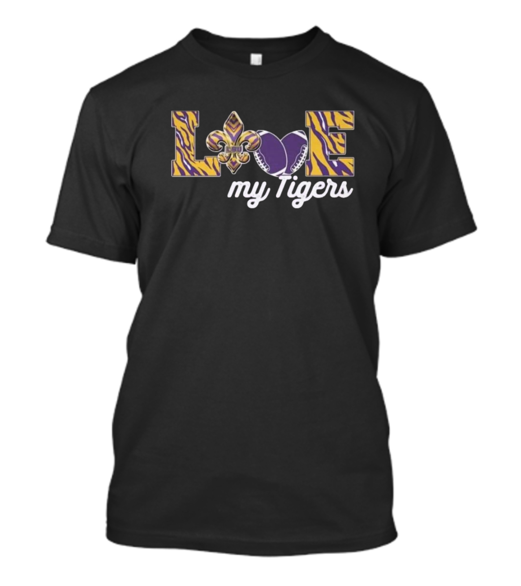 LSU Tigers Love My Tigers Fleur-de-Lis Football T-Shirt