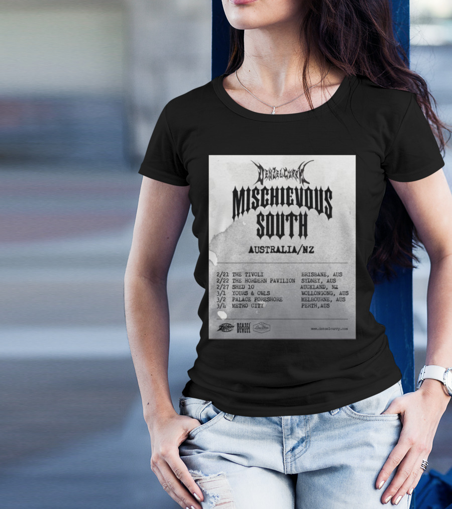 Denzel Curry Mischievous South Australia NZ Tour 2025 Australia New Zealand Tour Dates T-Shirt