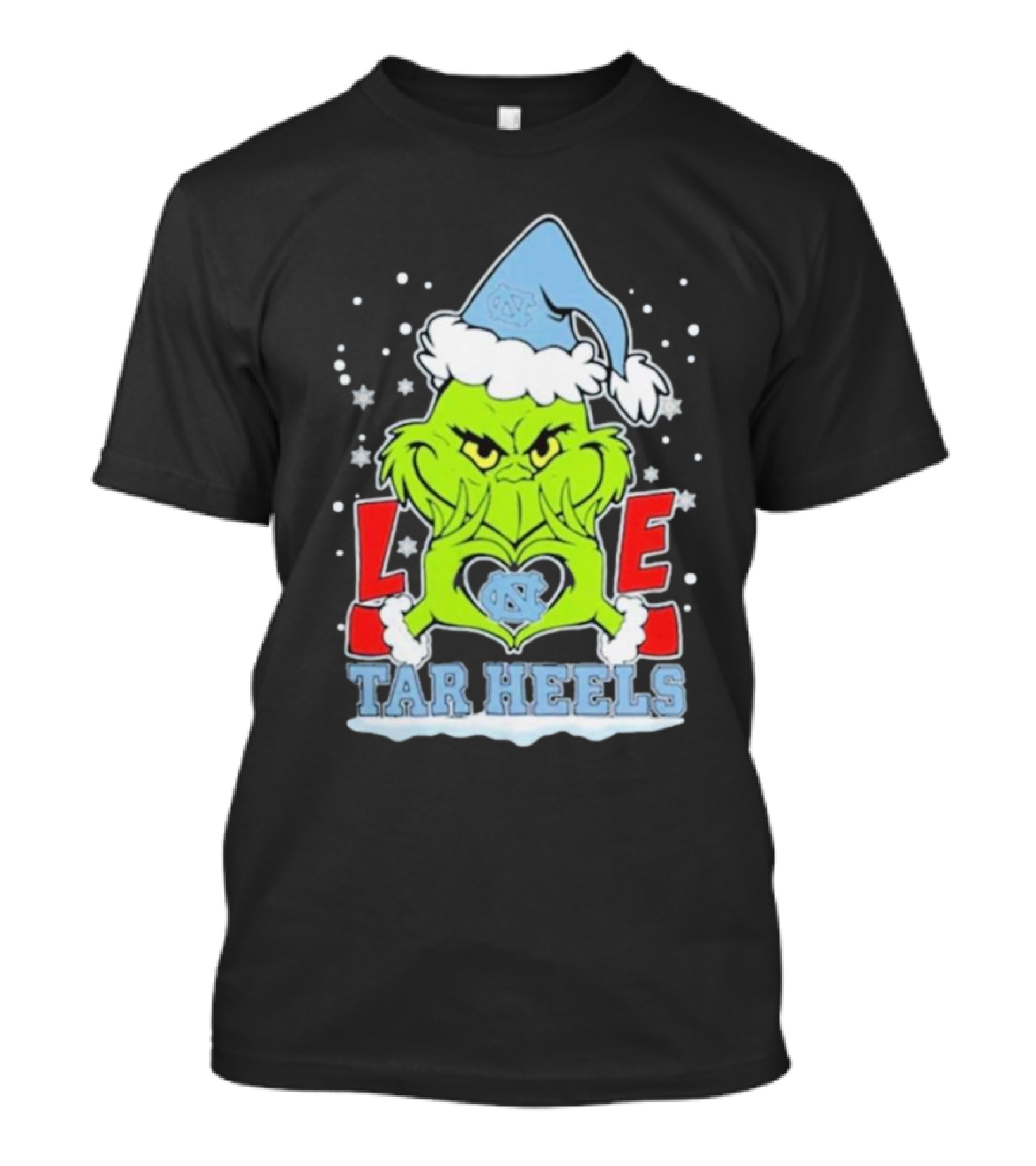 Grinch Love Tar Heels Christmas 2024 North Carolina Football T-Shirt