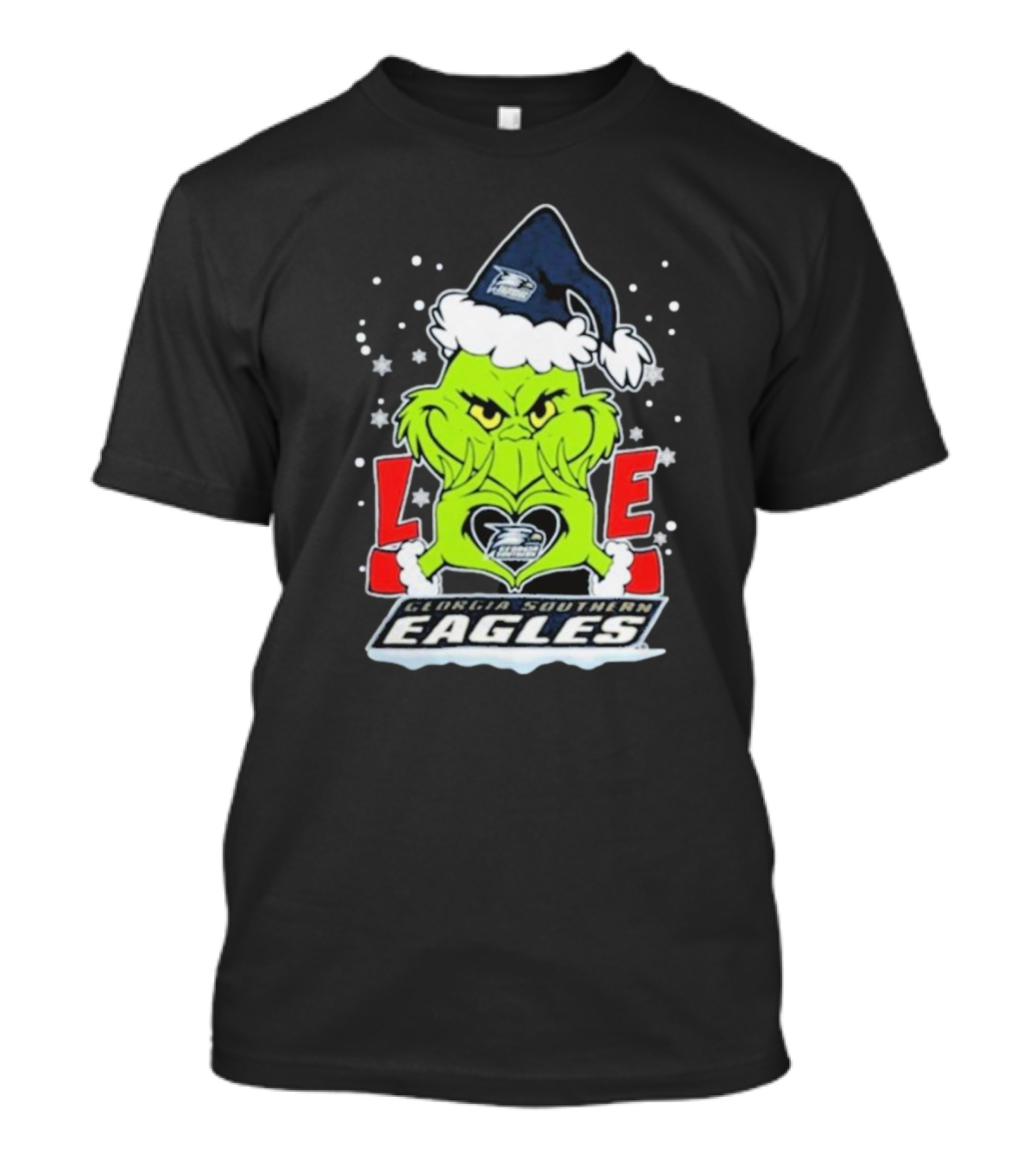 The Grinch Love Georgia Southern Eagles Christmas 2024 Football T-Shirt