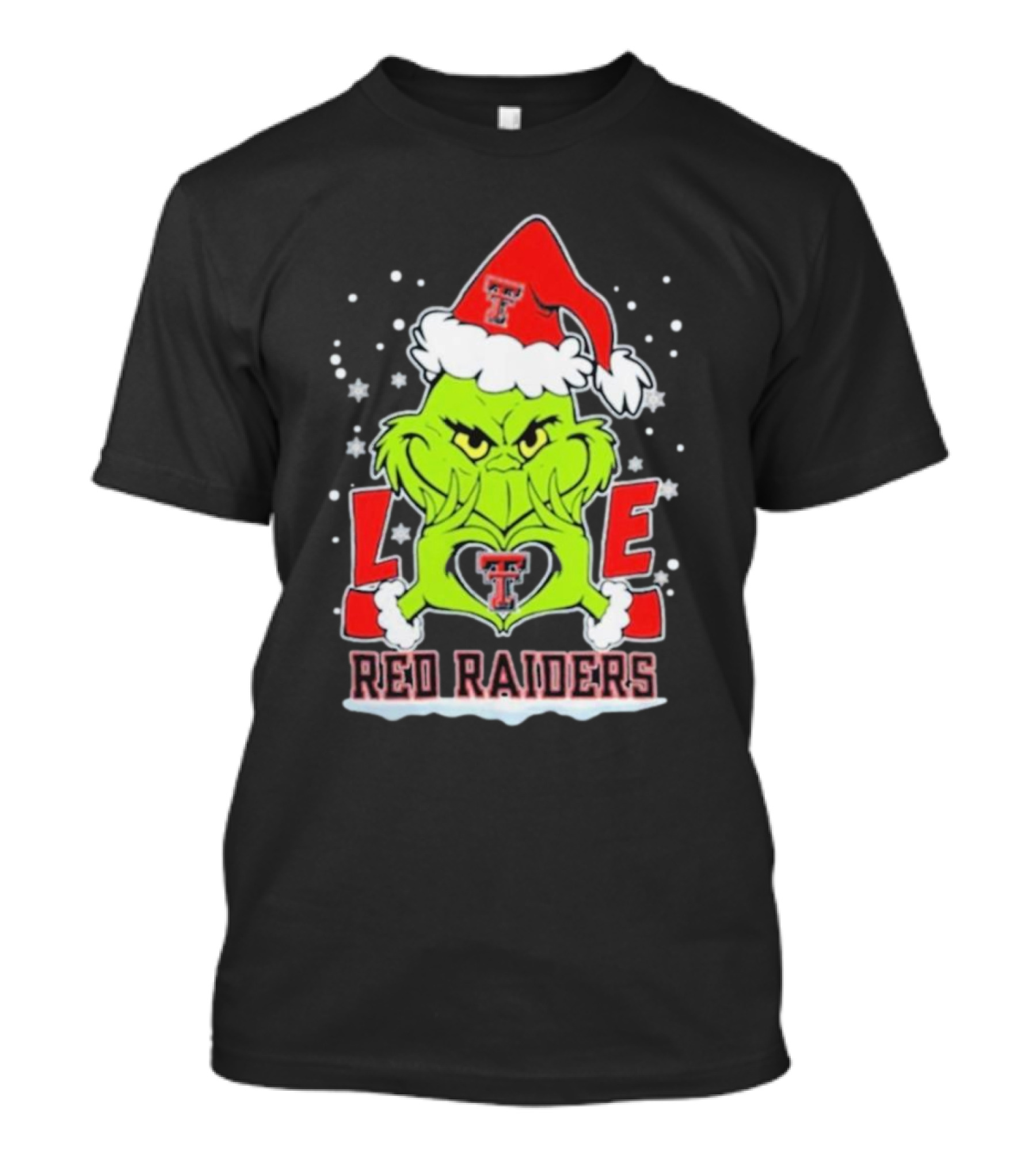 The Grinch Love Texas Tech Red Raiders Christmas 2024 Football T-Shirt
