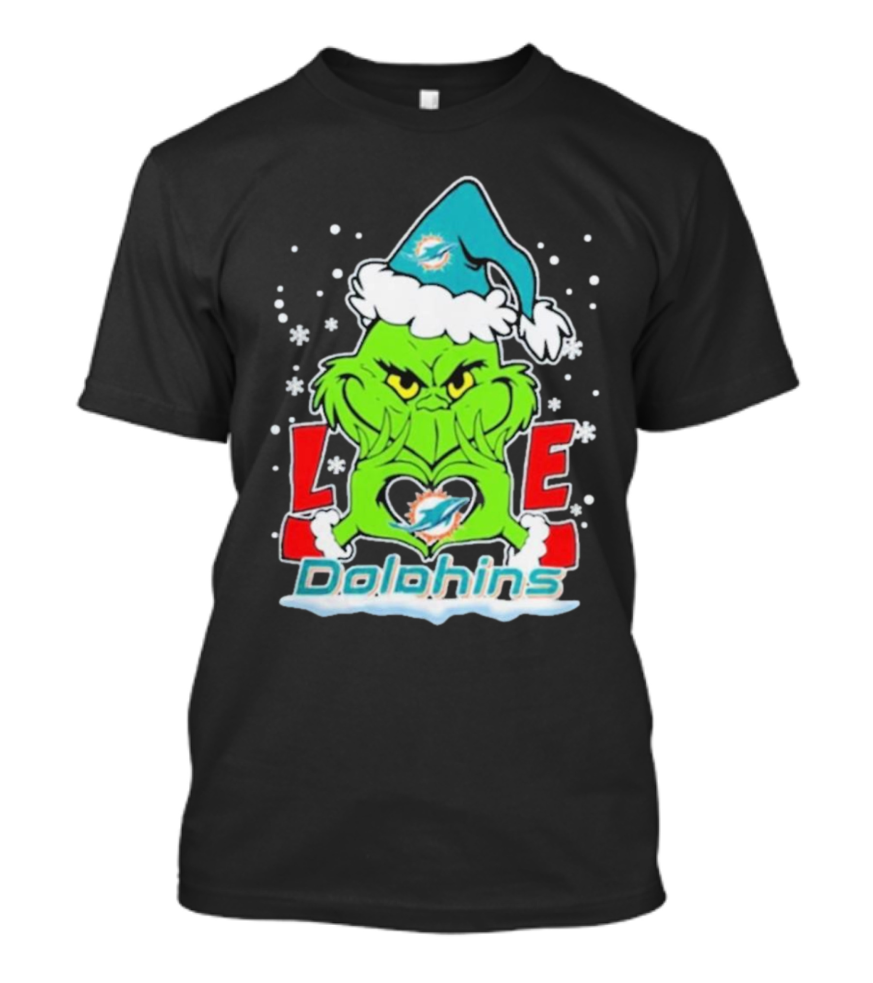 Grinch Love Miami Dolphins Christmas 2024 Football T-Shirt