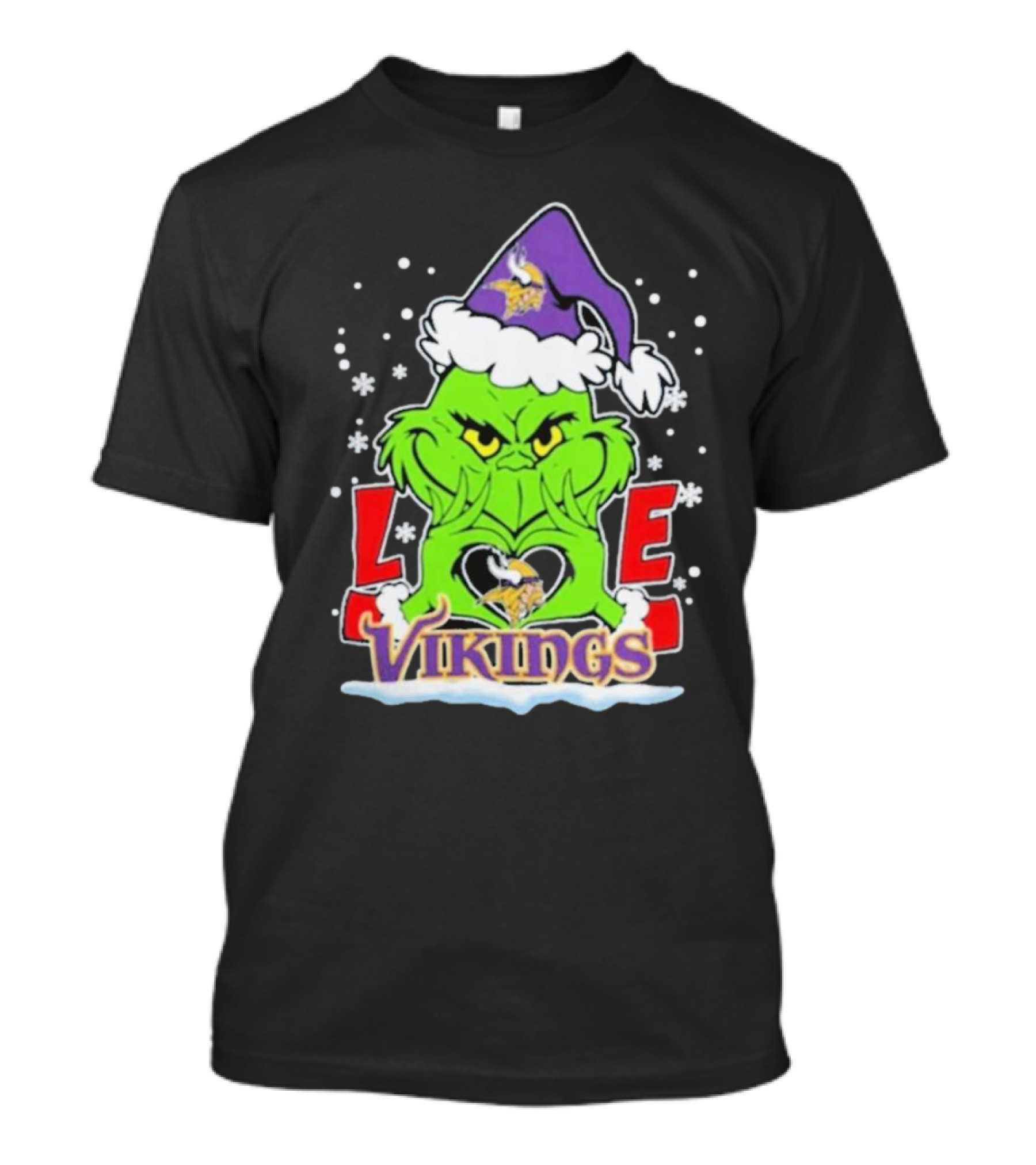The Grinch Love Minnesota Vikings Christmas 2024 Football T-Shirt