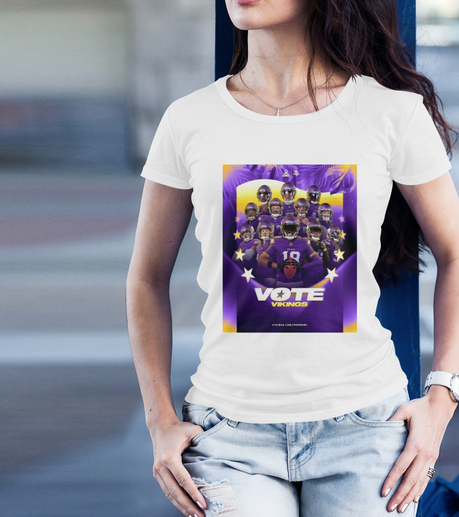 Minnesota Vikings Pro Bowl Games Vote Vikings NFL Team Nominees Promotion T-Shirt