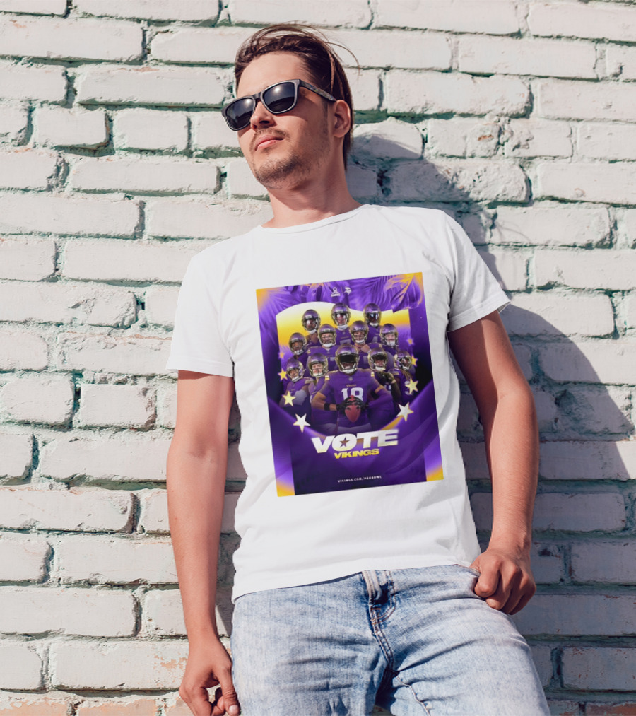 Minnesota Vikings Pro Bowl Games Vote Vikings NFL Team Nominees Promotion T-Shirt