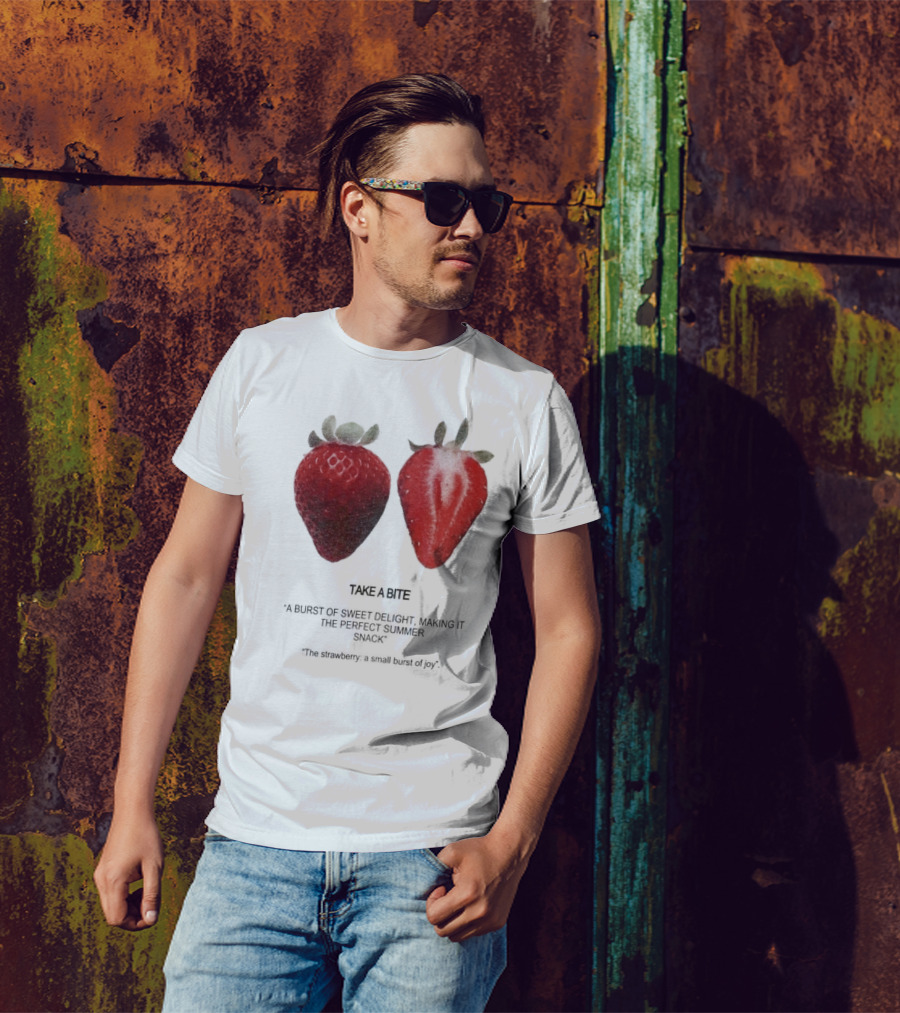 Take A Bite A Burst Of Sweet Delight The Perfect Summer Snack Strawberry T-Shirt