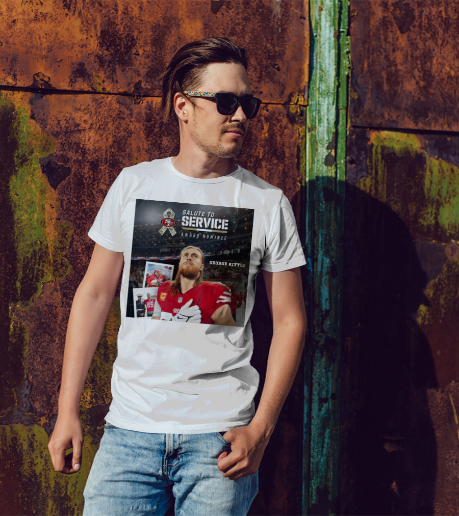 Salute To Service San Francisco 49ers George Kittle Award Nominee Signature NFL T-Shirt