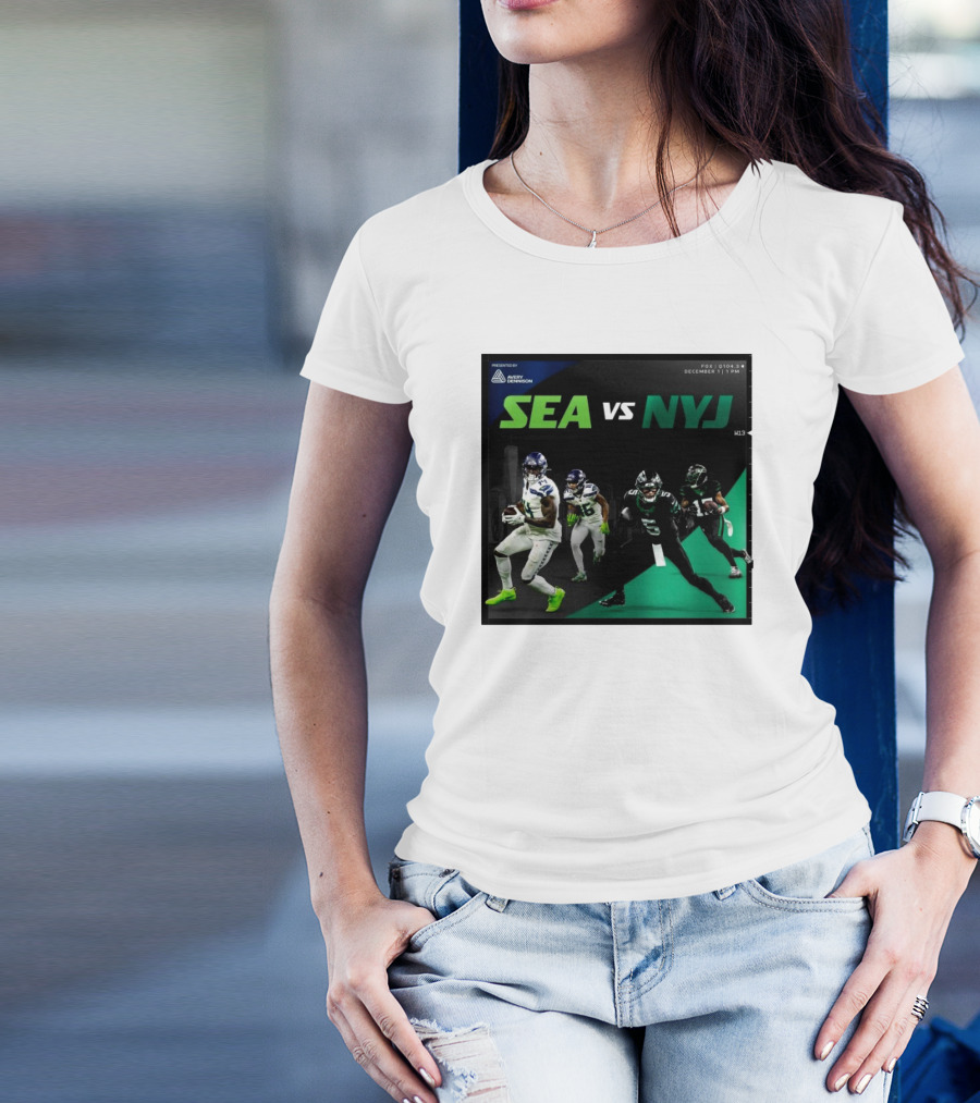 Seattle Seahawks Vs New York Jets Week 13 FOX December 1 2024 NFL Matchup Promo T-Shirt