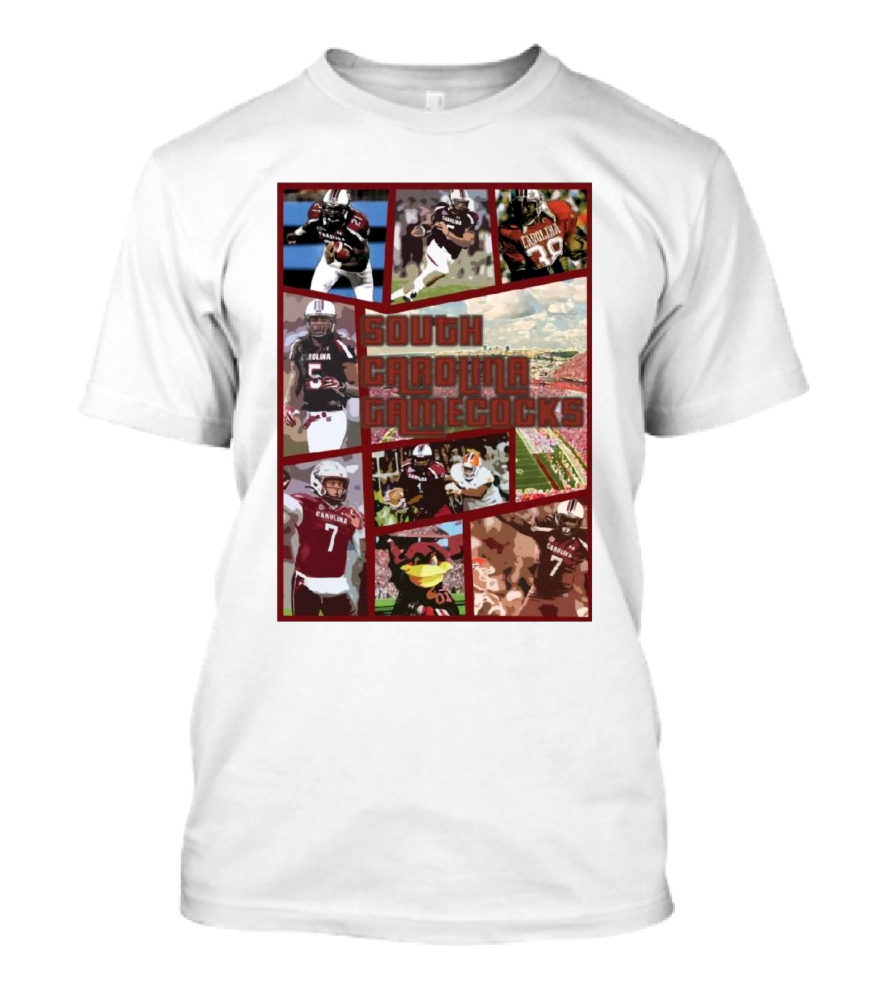 South Carolina Gamecocks Football Grand Theft Auto Themed Collage T-Shirt