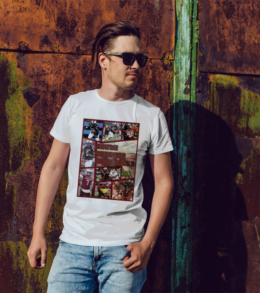 South Carolina Gamecocks Football Grand Theft Auto Themed Collage T-Shirt
