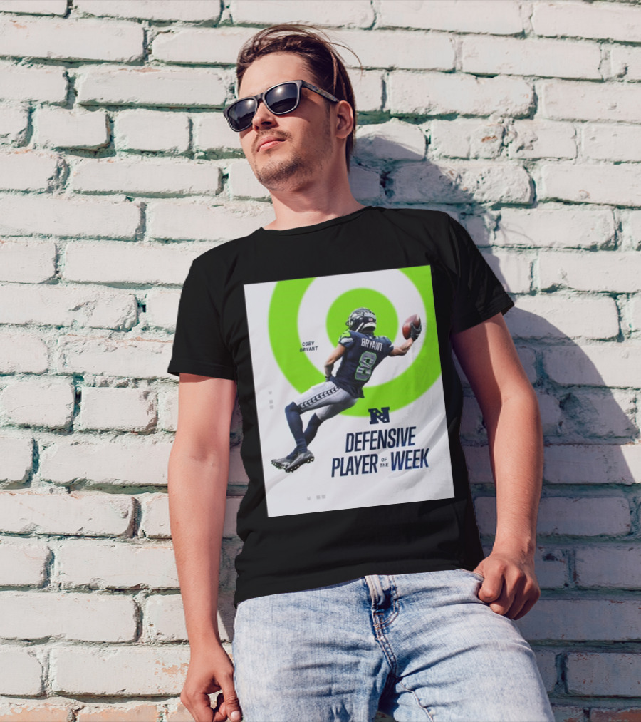 Seattle Seahawks Coby Bryant Defensive Player Of The Week Acrobatic Catch Action T-Shirt