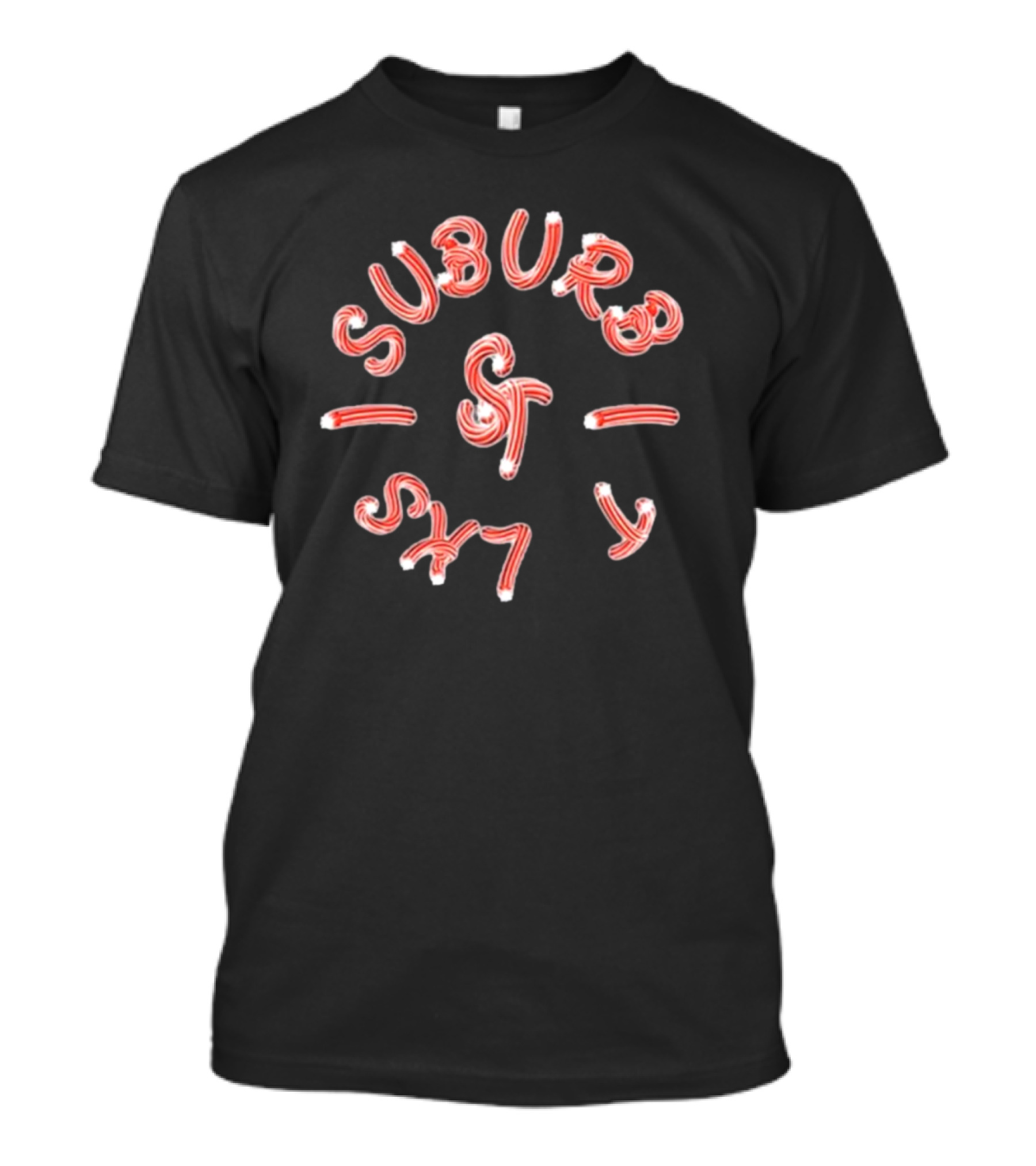 Suburb Talks Candy Cane New Curved Stripe T-Shirt