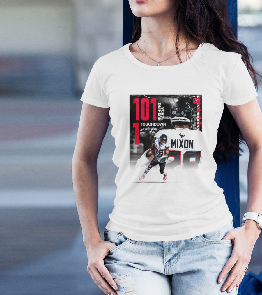 Houston Texans Joe Mixon 101 Rushing Yards 1 Touchdown 28 Signature T-Shirt
