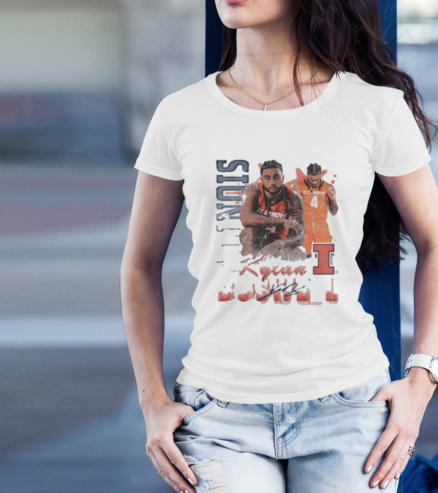 Kylan Boswell Illinois Fighting Illini 90s Signature Classic Player Collection T-Shirt