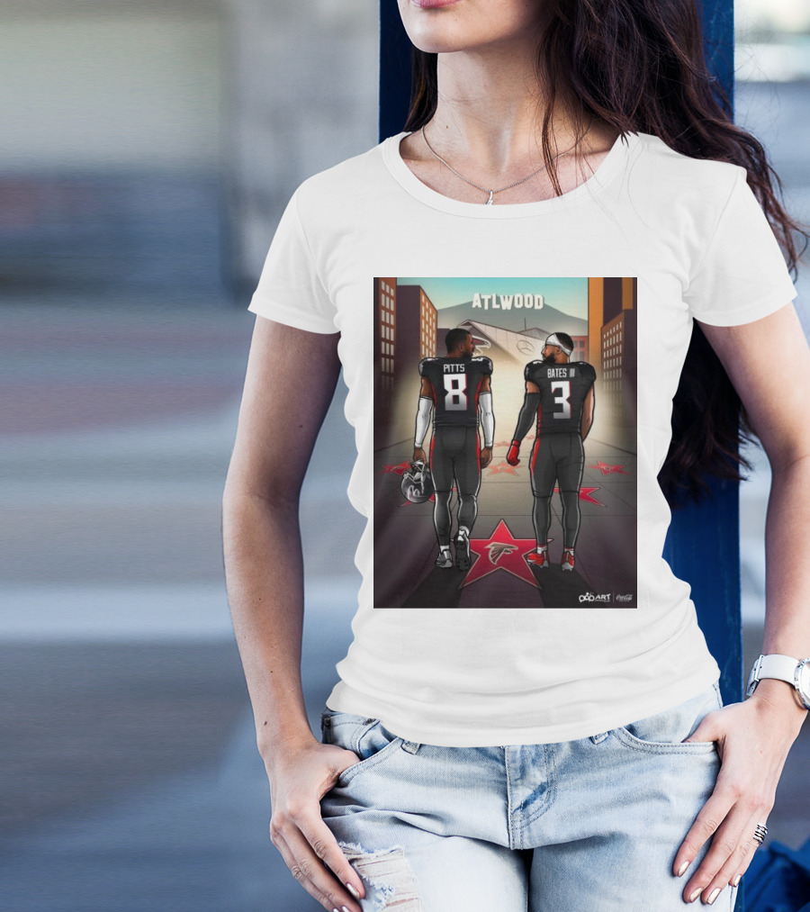 ATLWOOD Kyle Pitts 8 Jessie Bates III 3 Atlanta Falcons Star-studded Sunday T-Shirt