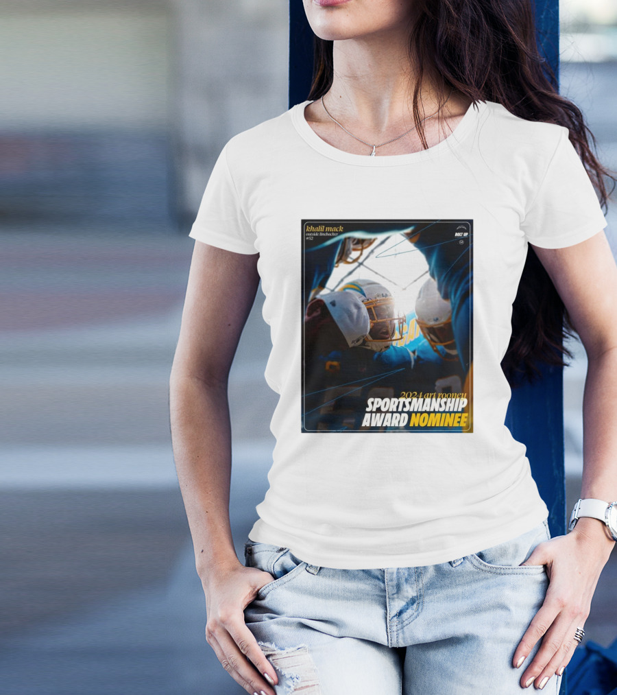 Los Angeles Chargers Khalil Mack Outside Linebacker 2024 Art Rooney Sportsmanship Award Nominee Charged Up Team Spirit T-Shirt