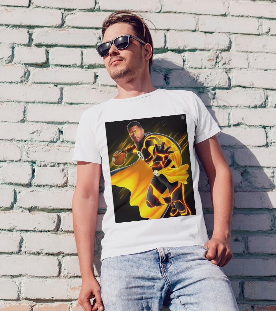 Russell Wilson In Pittsburgh Steelers Superhero NFL Future T-Shirt