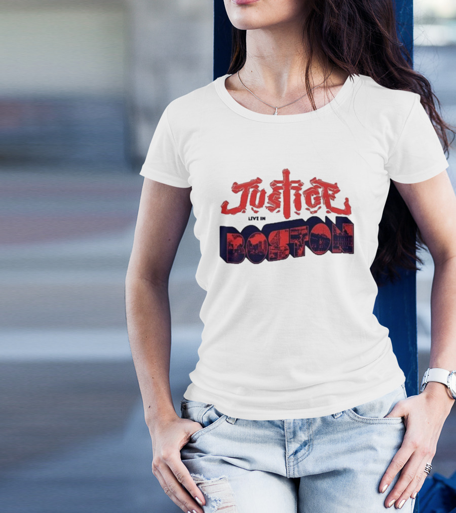 Justice 2024 Tour Live In Boston Urban Skyline Highlights T-Shirt