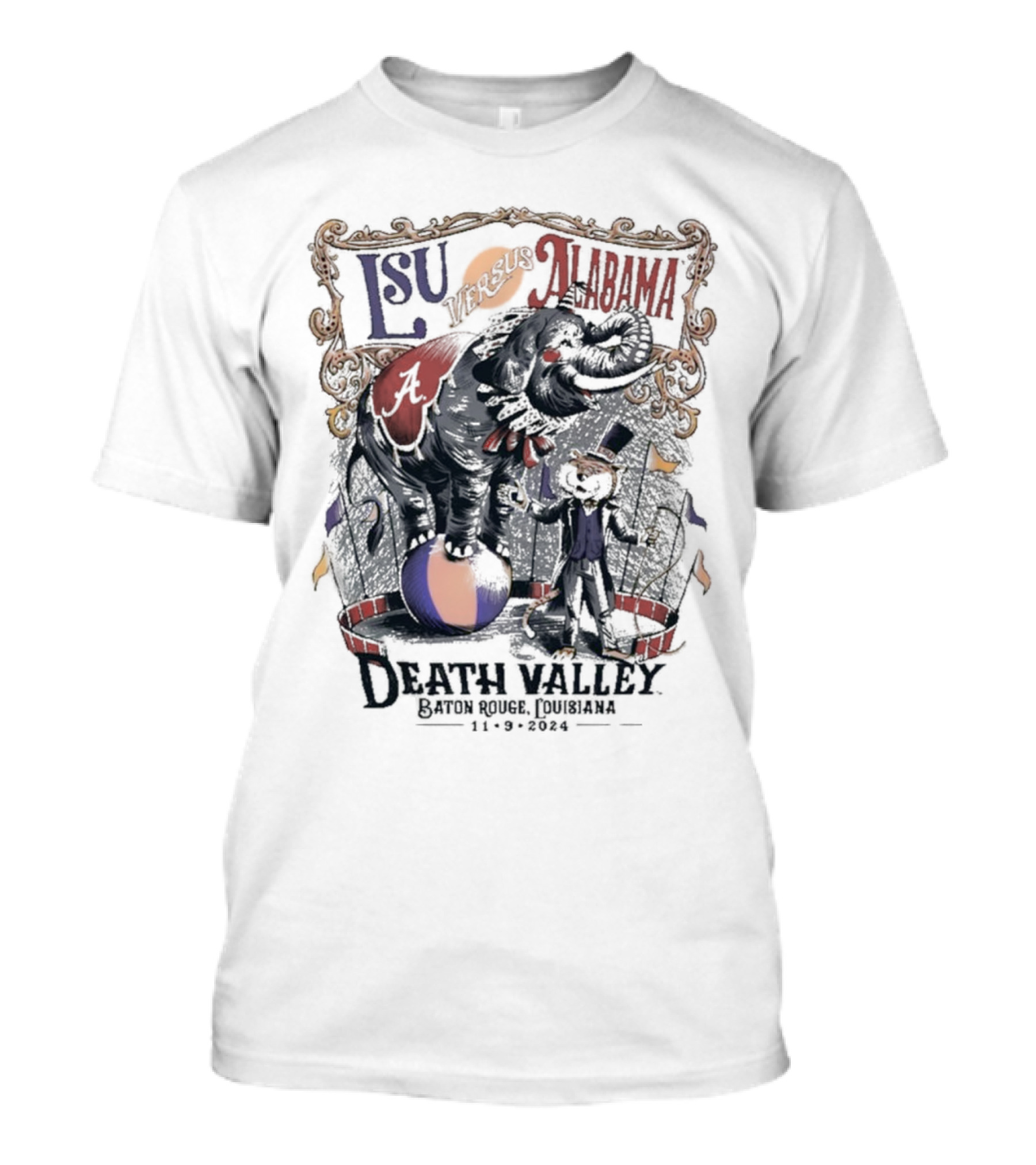 LSU Versus Alabama Death Valley Baton Rouge Louisiana 11-9-2024 T-Shirt