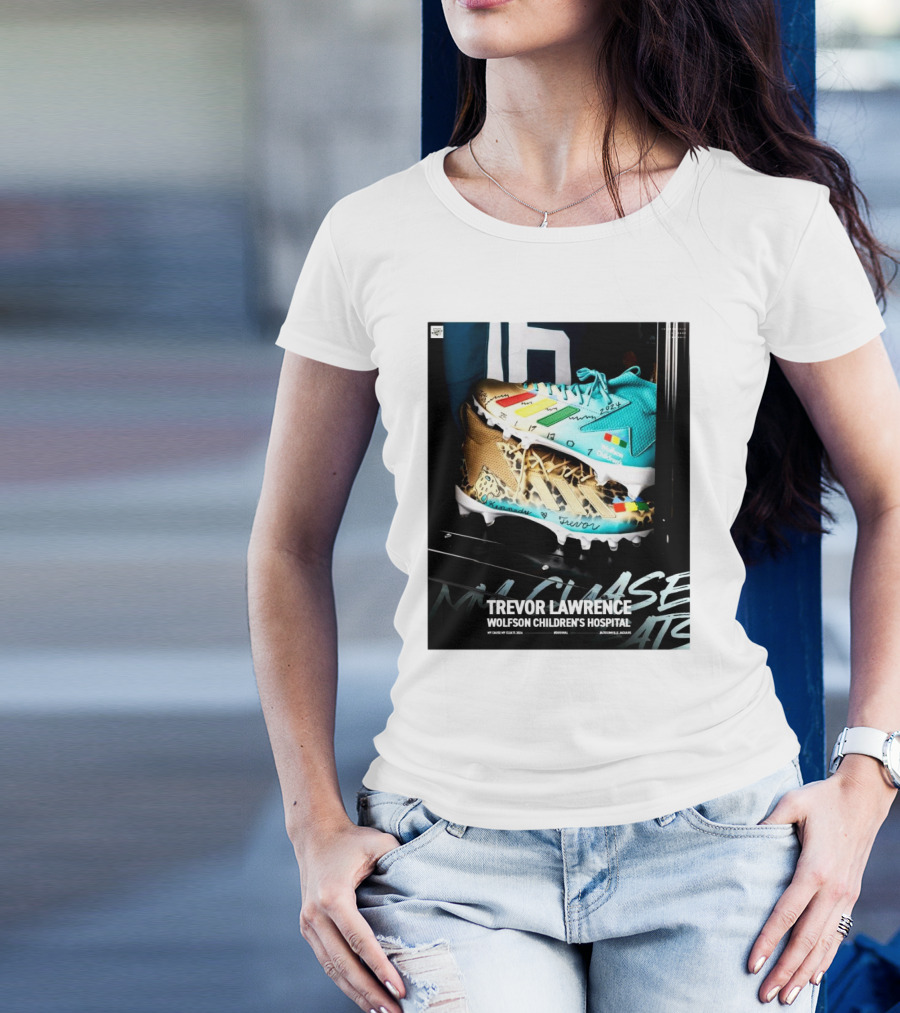 Trevor Lawrence Wolfson Children's Hospital Cleats NFL My Cause My Cleats Initiative Jacksonville Jaguars T-Shirt