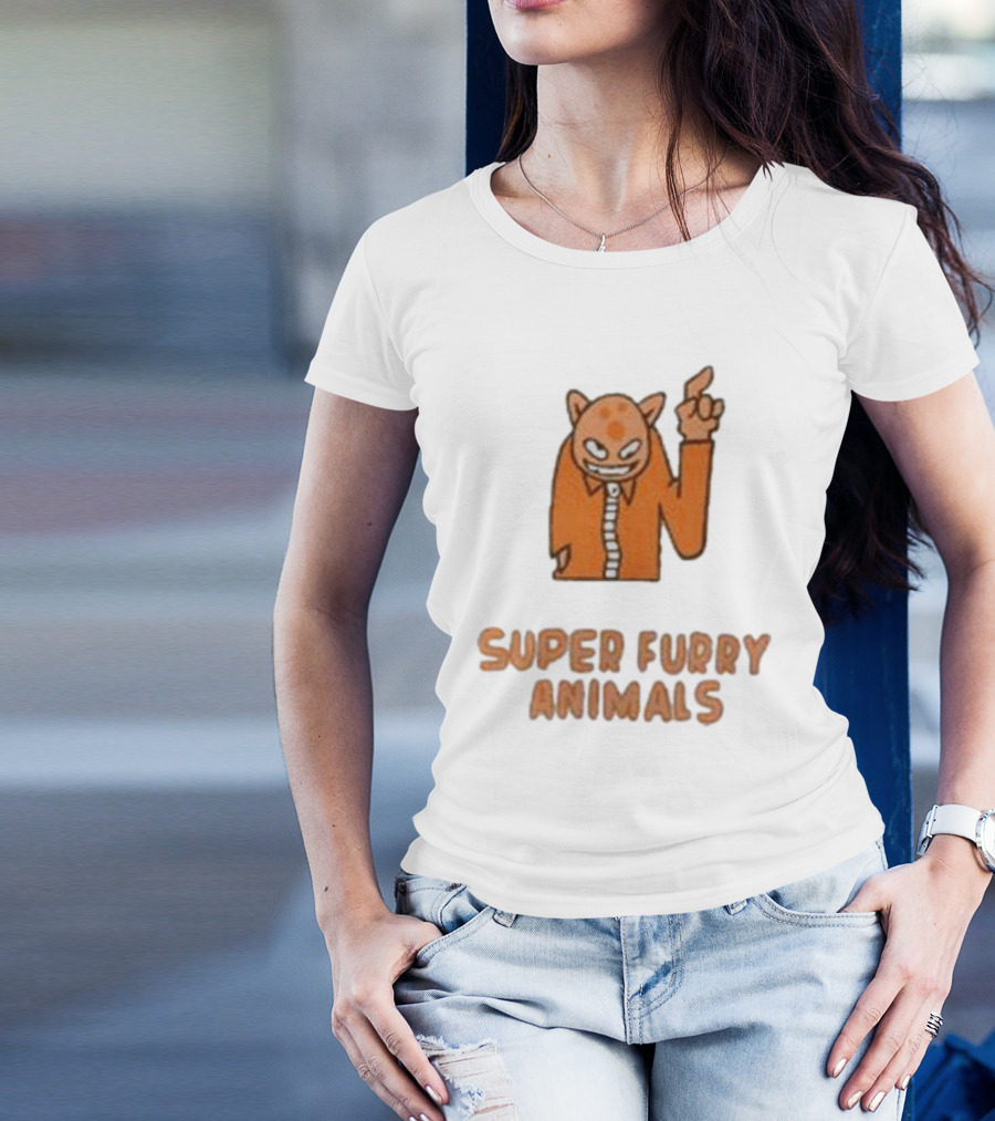 Super Furry Animals Cartoon Character Orange Creature T-Shirt