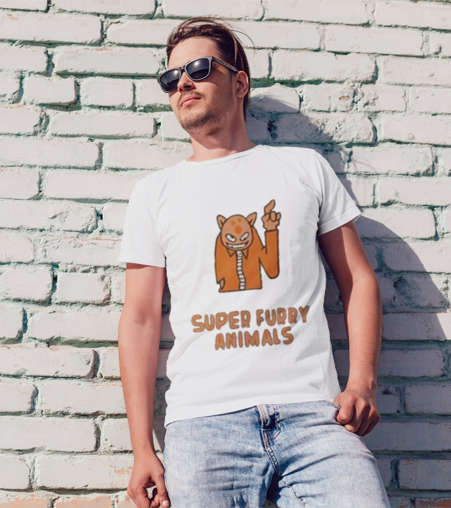 Super Furry Animals Cartoon Character Orange Creature T-Shirt