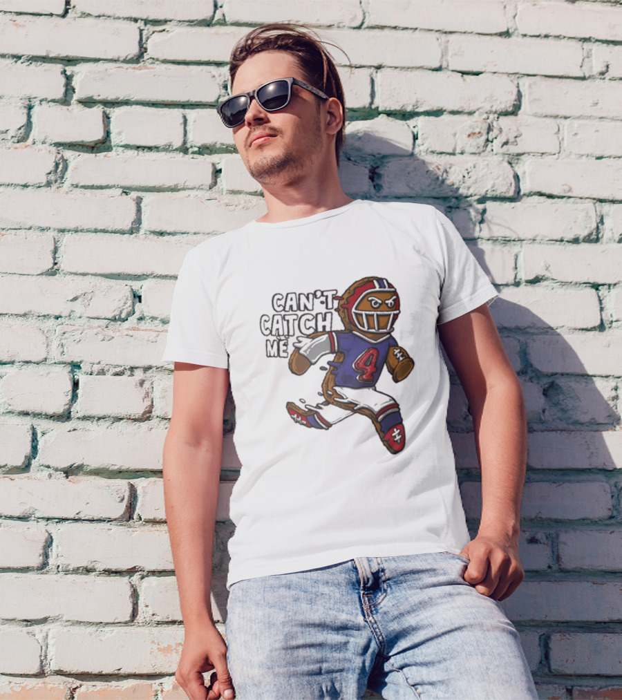 Buffalo Bills Can't Catch Me Gingerbread Christmas Football Player T-Shirt