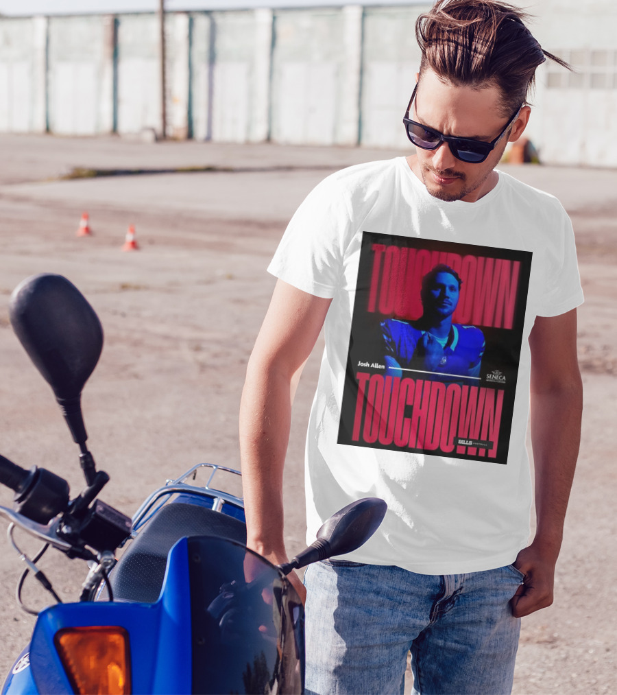 Josh Allen Touchdown Buffalo Bills Seneca Resorts And Casinos Football T-Shirt