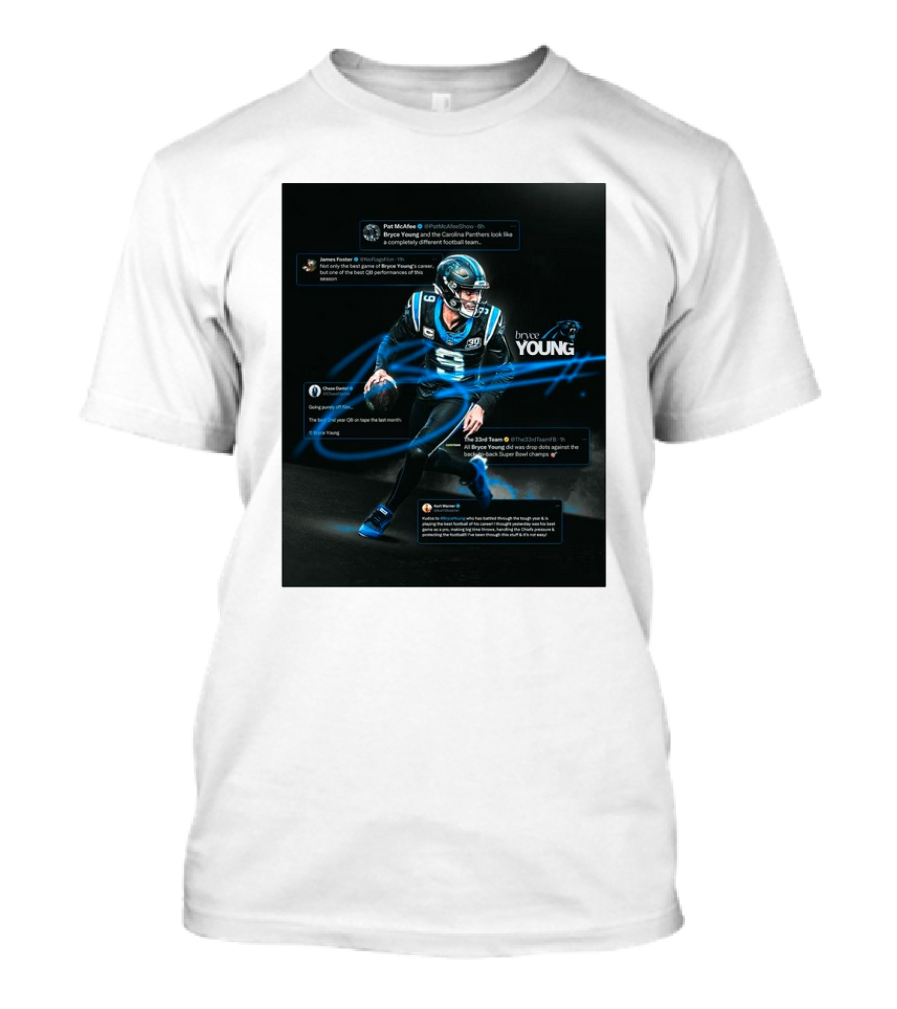 Pat McAfee James Palmer Bryce Young Carolina Panthers NFL Team Super Bowl T-Shirt
