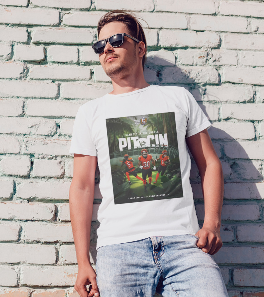 Gameday In The Jungle PIT Vs CIN Proudly Brewed In Ohio CBS Paramount T-Shirt