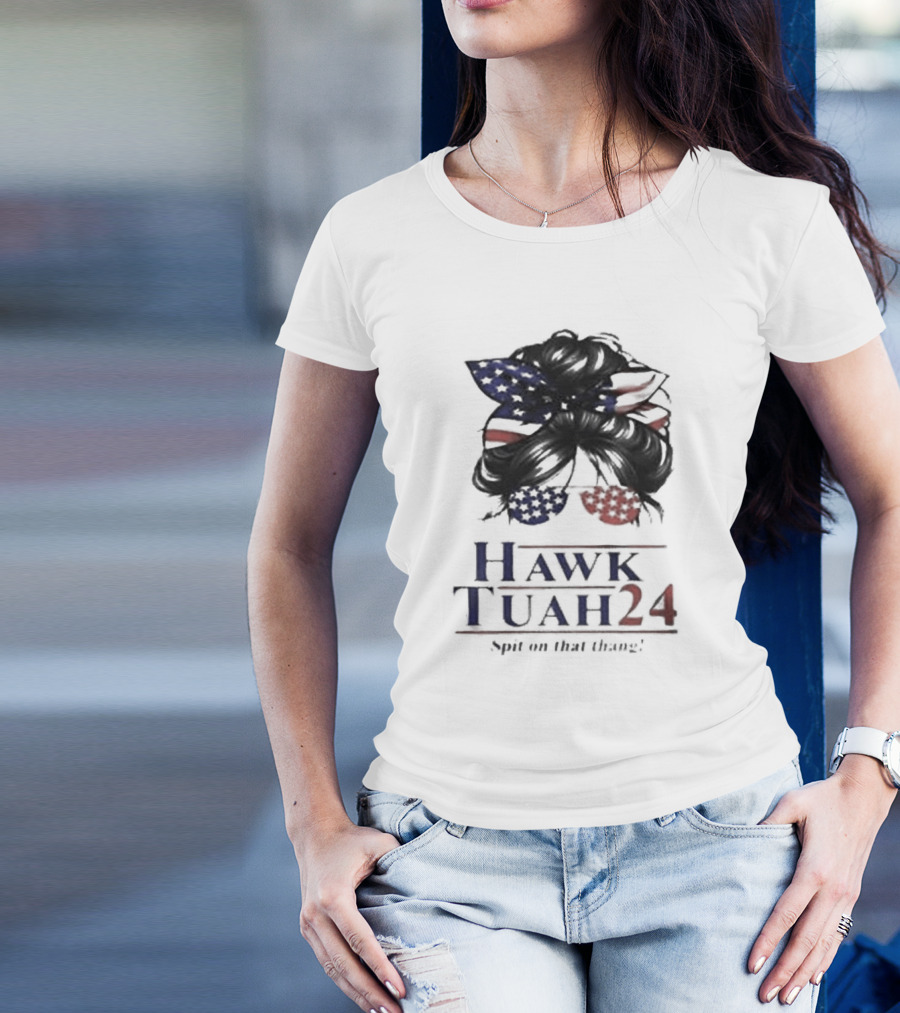 Hawk Tuah 24 Spit On That Thang Happy 4th Of July Independence Girls T-Shirt