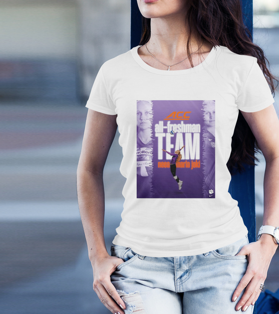 Clemson Tigers ACC All-Freshman Team Neea Maria Joki Volleyball Achievement T-Shirt