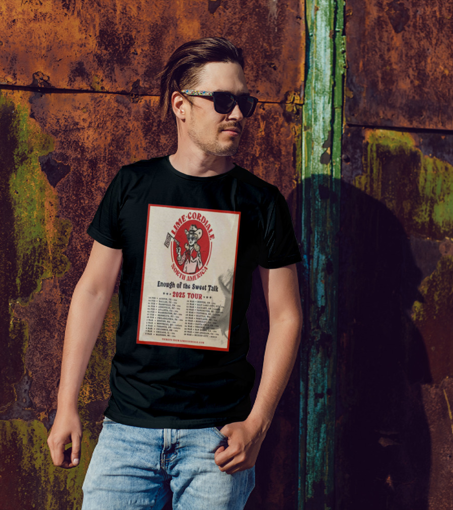 Lime Cordiale North America 2025 Tour Enough Of The Sweet Talk Cowboy 이미지llustration And Tour Dates T-Shirt