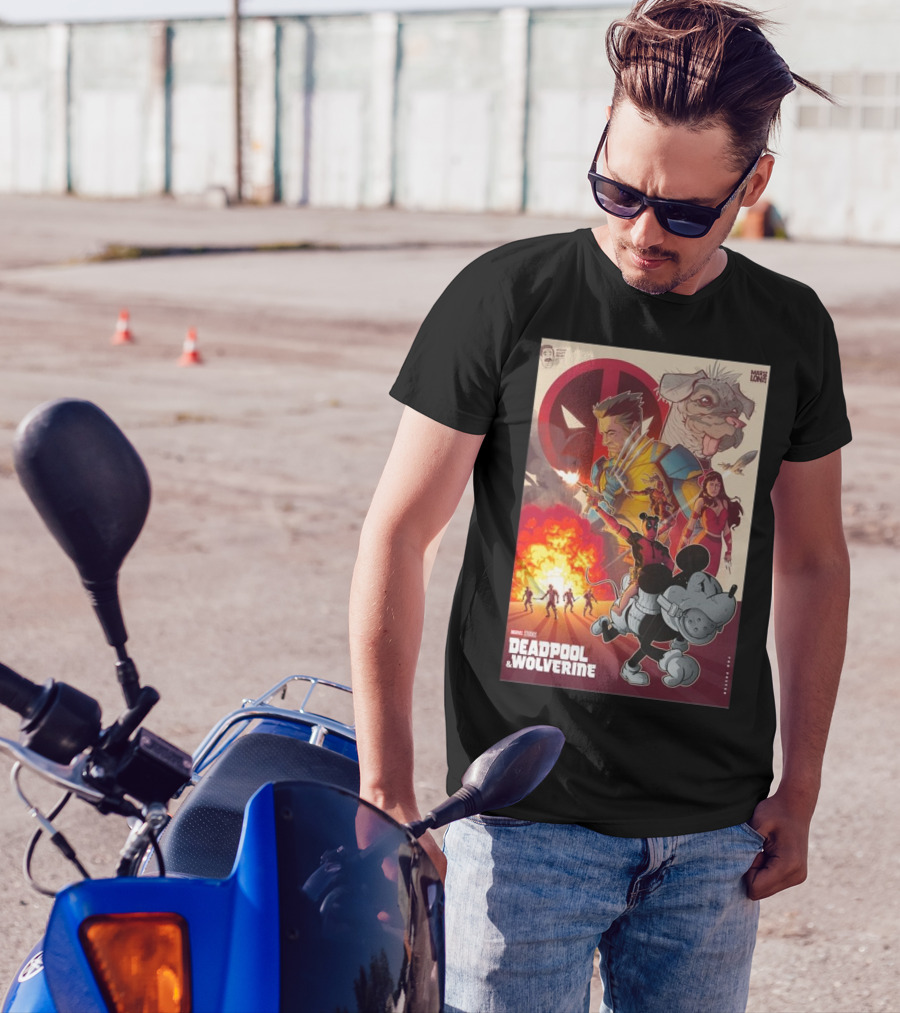 Marvel Studios Deadpool And Wolverine 2024 Mickey Mouse Crossover T-Shirt