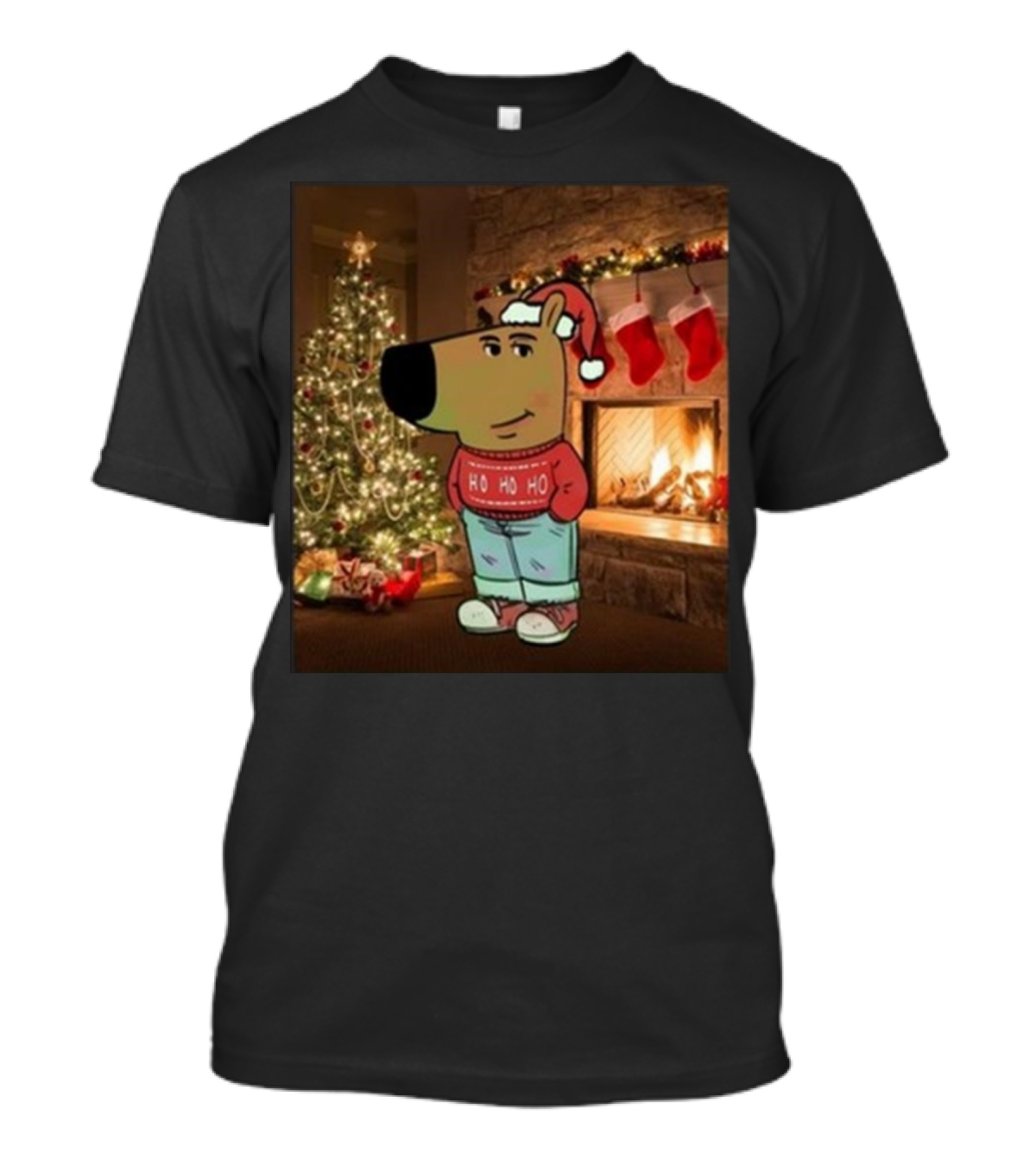 Krone Chill Guy Ho Ho Ho Christmas 2024 Christmas Tree Stockings Fireplace Warmth T-Shirt
