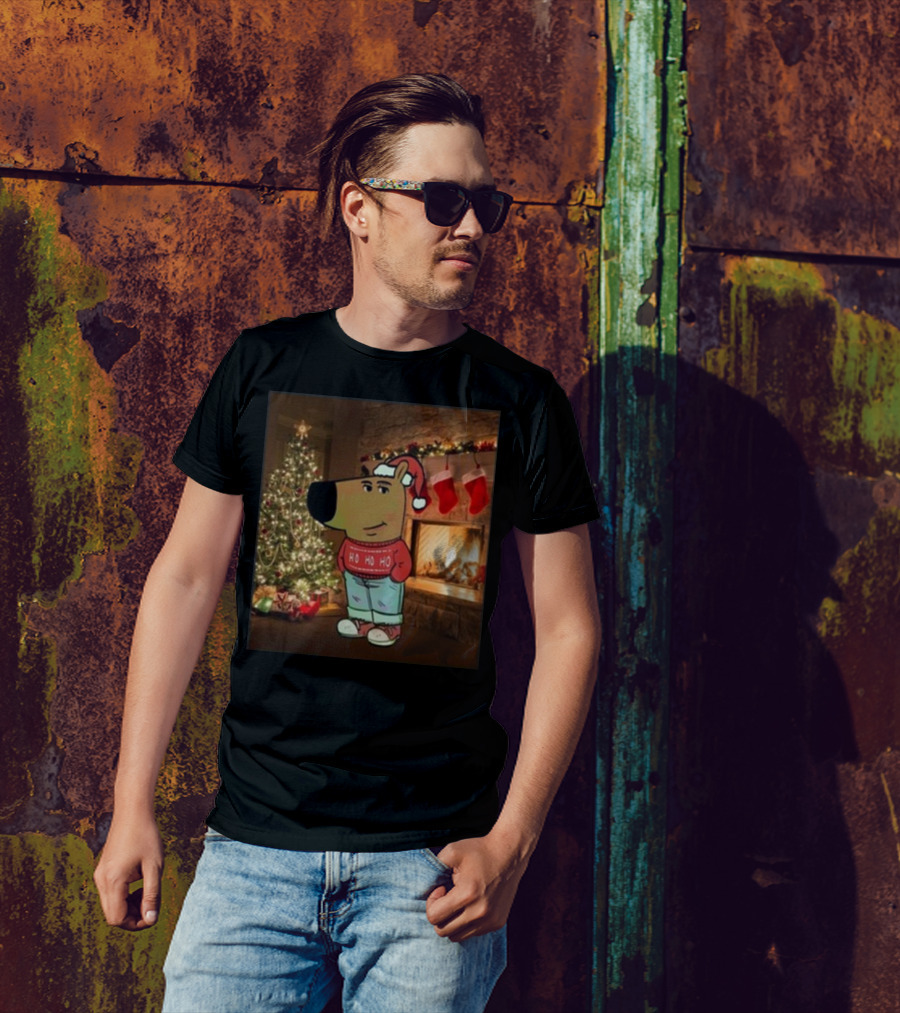 Krone Chill Guy Ho Ho Ho Christmas 2024 Christmas Tree Stockings Fireplace Warmth T-Shirt
