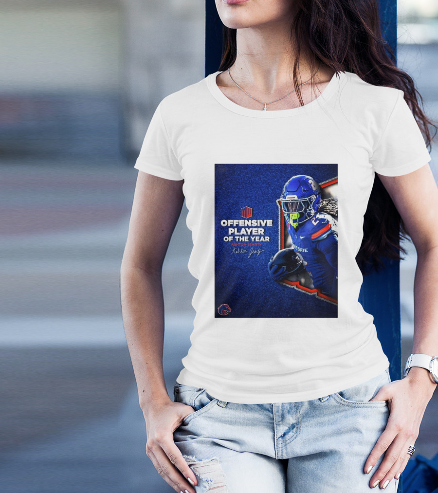 Boise State Broncos Ashton Jeanty Mountain West Offensive Player Of The Year Signature T-Shirt