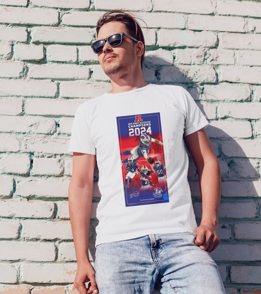 Buffalo Bills 2024 AFC East Division Champions 5X Winners The Buffalo News T-Shirt