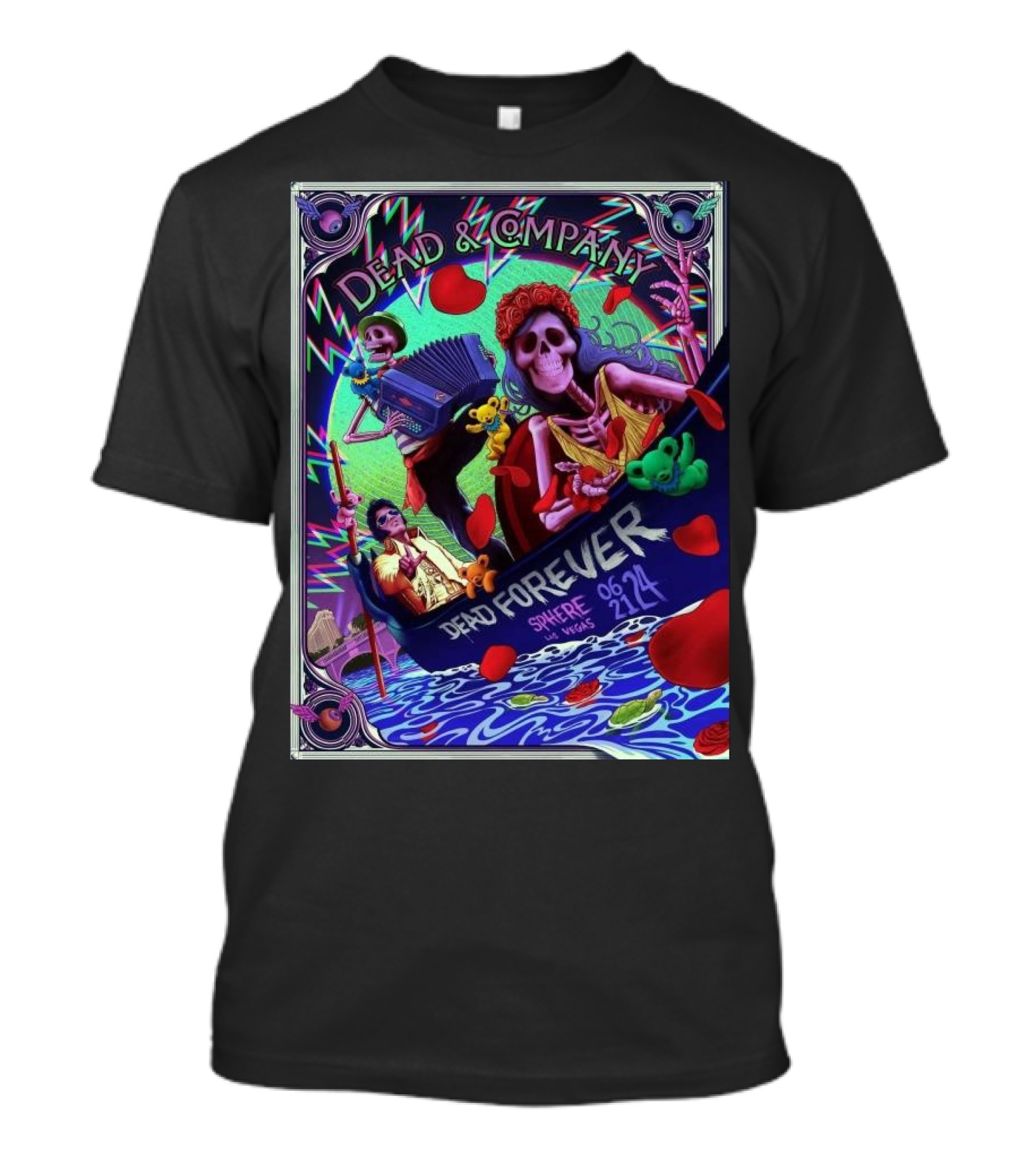 Dead And Company Dead Forever Sphere Las Vegas 06 21 24 Skeleton Band T-Shirt