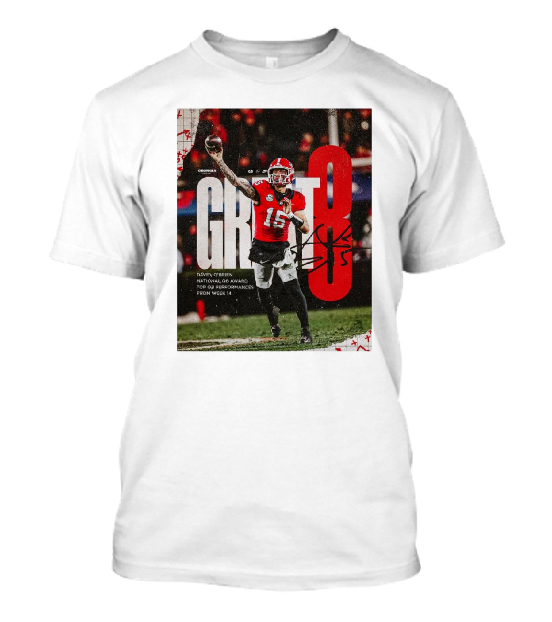 Georgia Bulldogs Carson Beck Great 8 Davey O'Brien National QB Award Top Performances Week 14 T-Shirt
