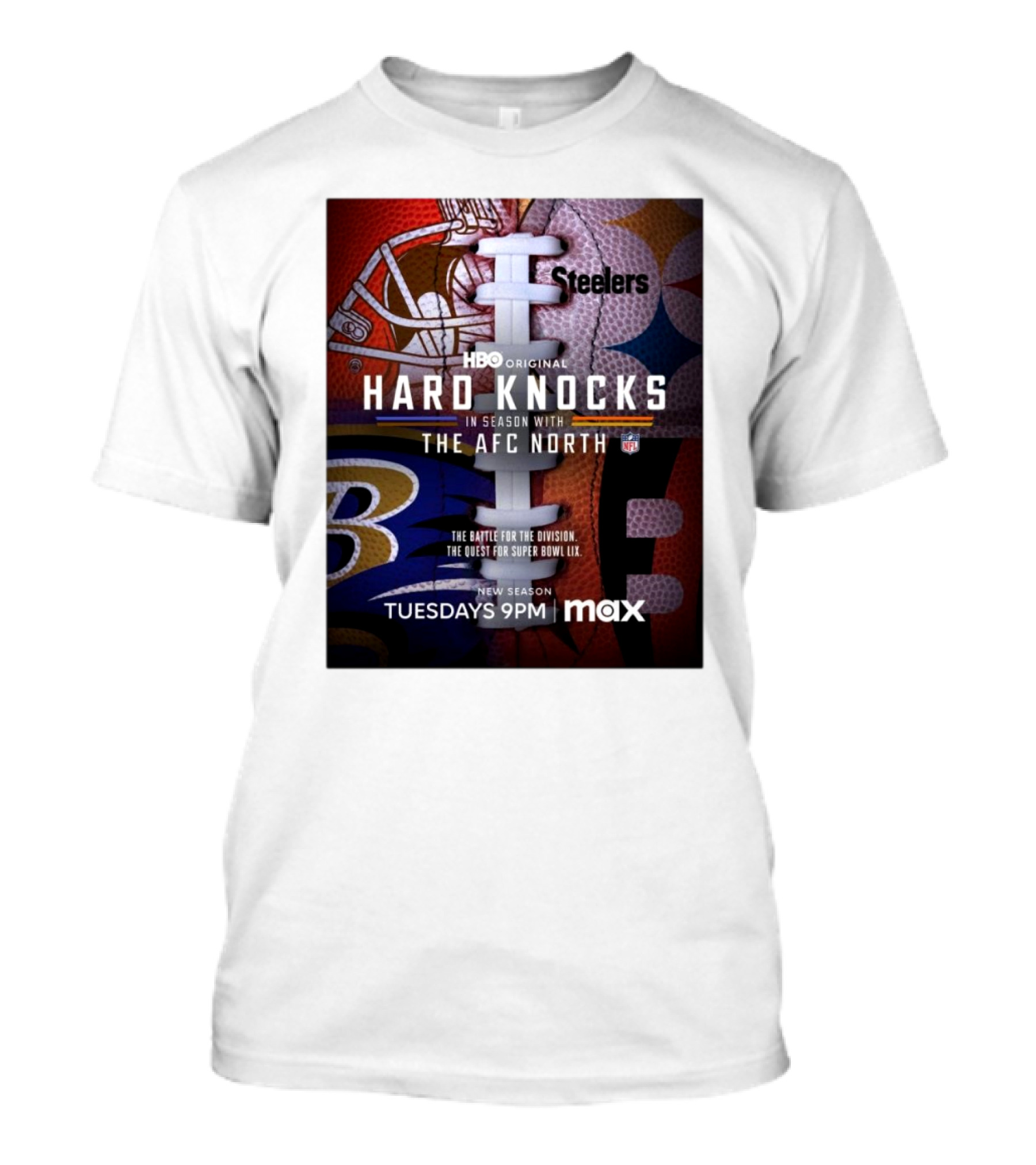HBO Hard Knocks In Season With The AFC North Steelers The Battle For The Division The Quest For Super Bowl LIX Tuesdays 9PM Max T-Shirt