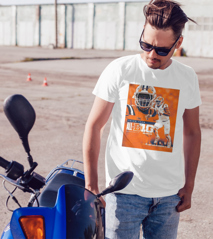 Illinois Fighting Illini Gabe Jacas Third Team All-Big Ten Football Honors T-Shirt