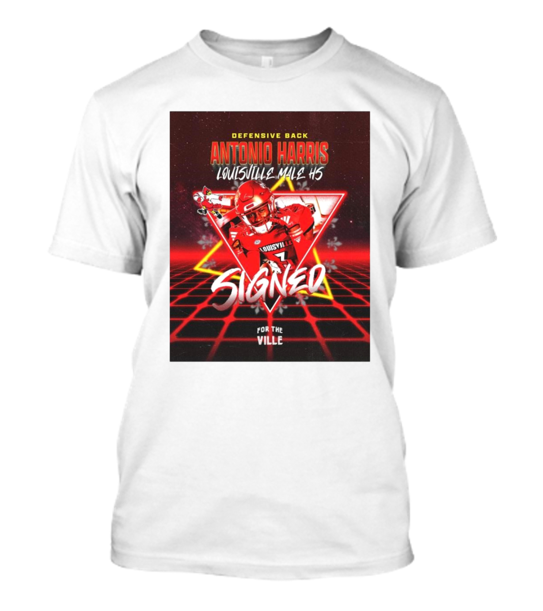 Defensive Back Antonio Harris Louisville Cardinals Louisville Male HS Signed For The Ville T-Shirt