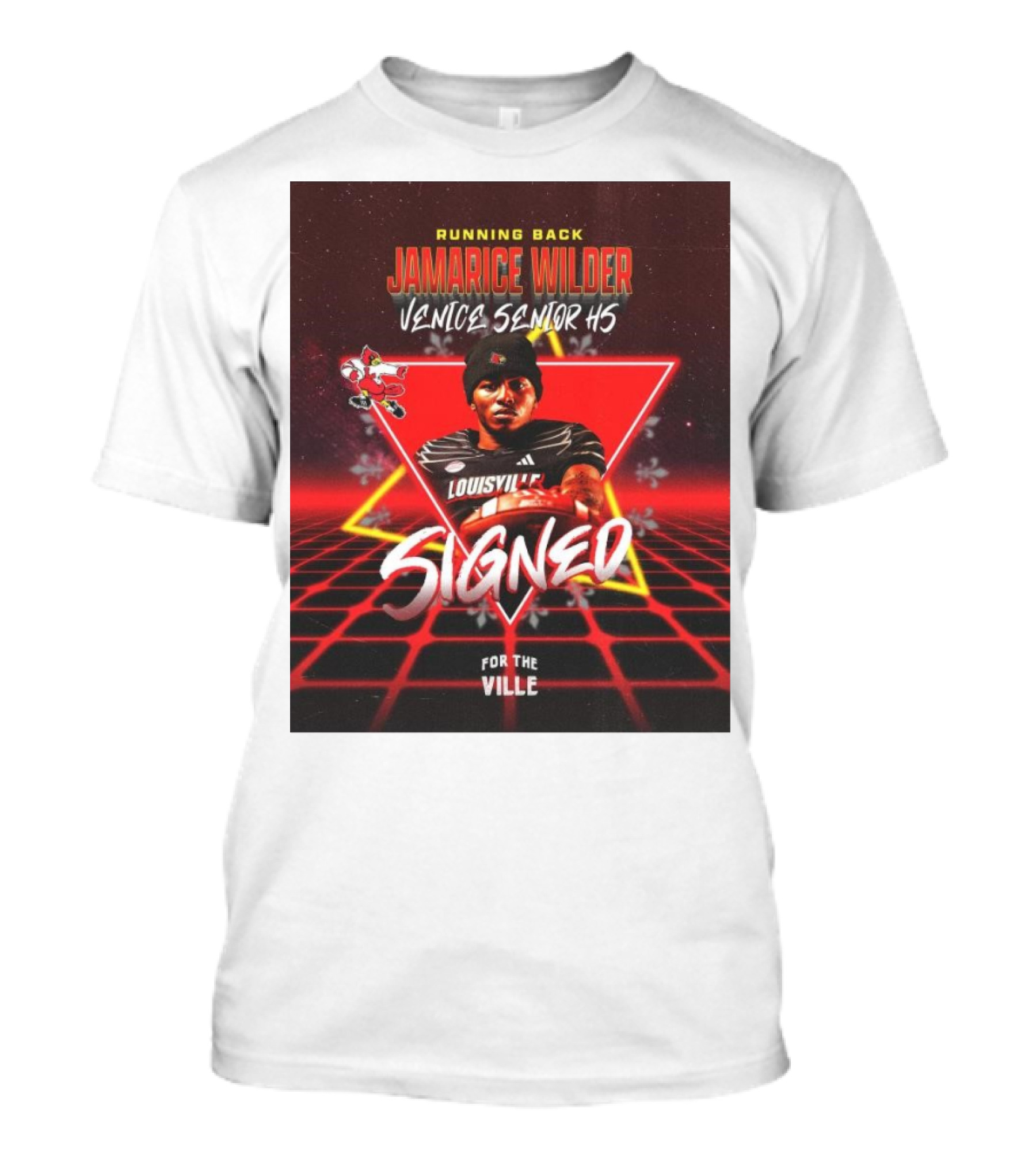 Running Back Jamarice Wilder Venice Senior HS Louisville Cardinals Signed For The Ville T-Shirt