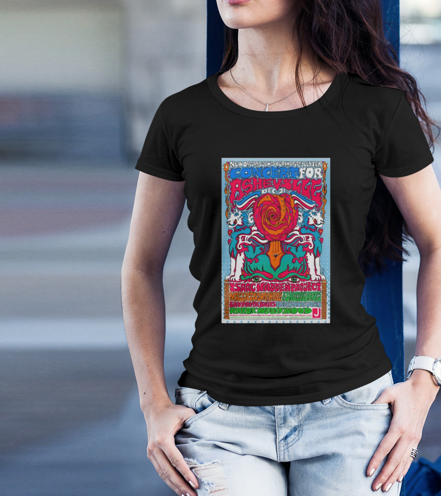 New Orleans Jewish Community Center Concert For Asheville December 21 Isaac Hadden Project Maggie Carson Jake Fussell Lady Wray Sleepy Jones Aaron Woody Wood T-Shirt